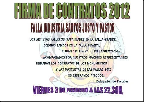 Cartel firma Contratos 2012