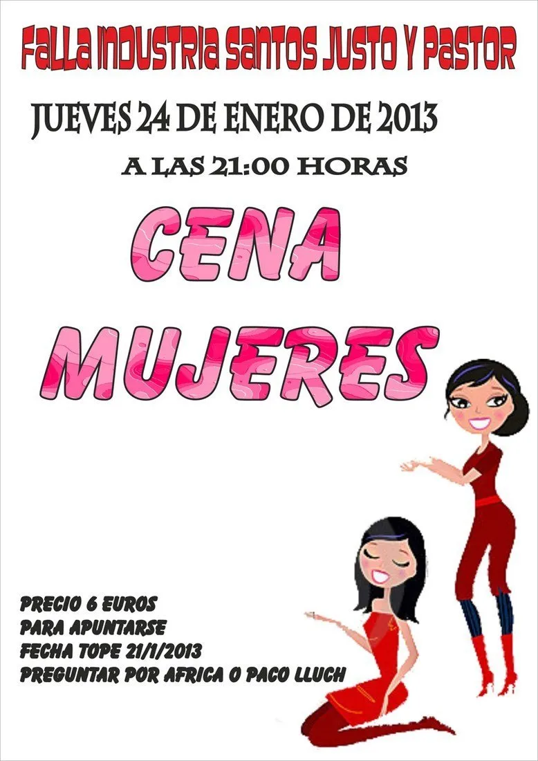 cena mujeres 24-1-2013