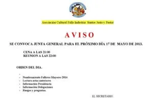 Convocatoria Reunion General 17-05-2013