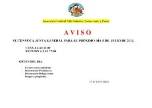 Convocatoria Reunion General 05-07-2013