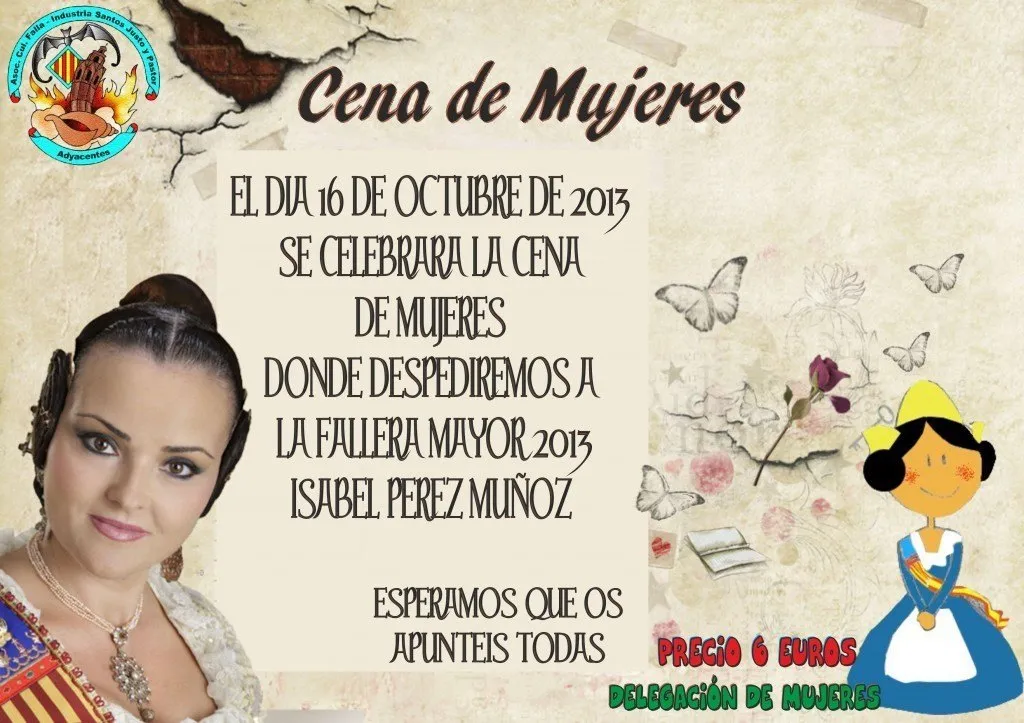 cartel CENA MUJERES despedida ISABEL