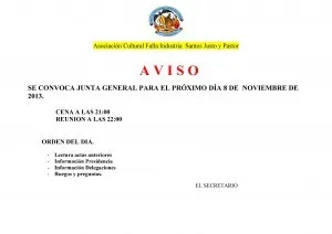 convocatoria Reunion General 08-11-2013