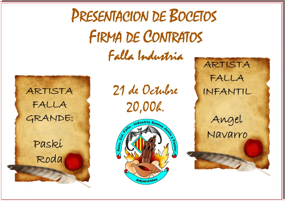 Firma de Contrato y presentación de bocetos 2018
